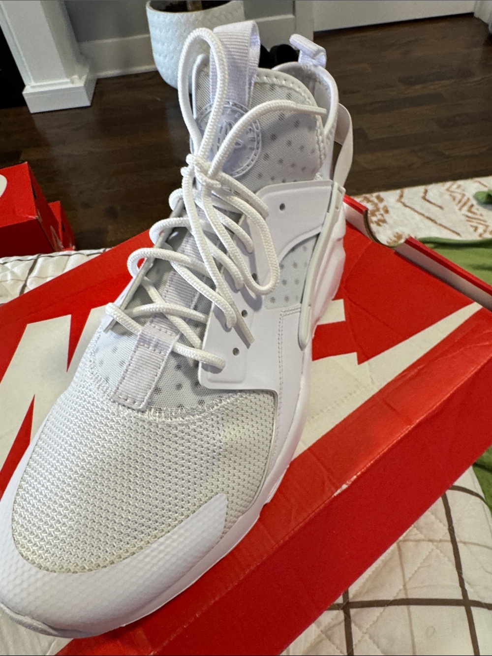 Nike White Mesh High-Top Sneaker